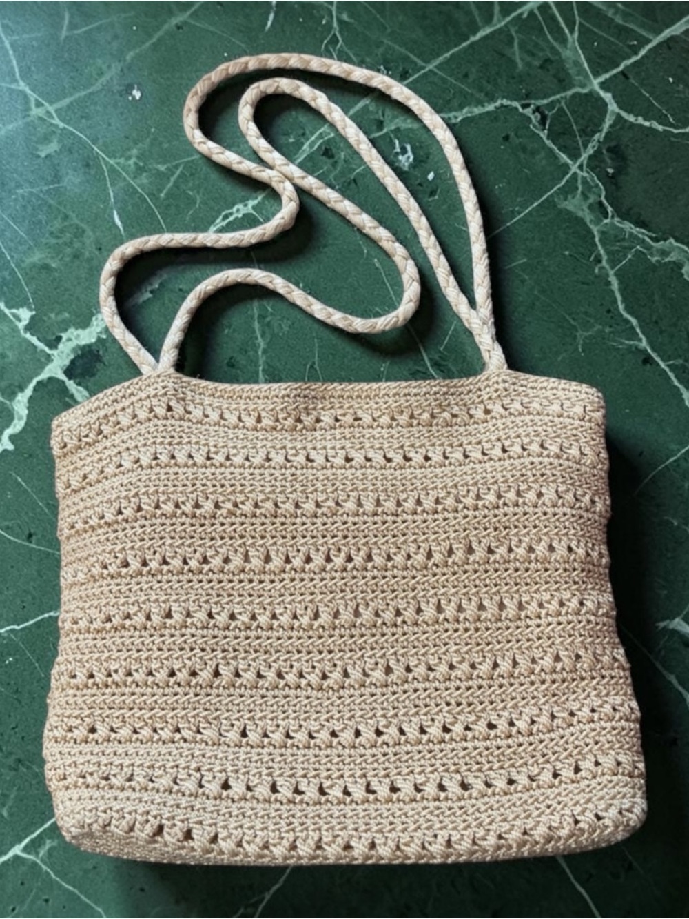 Croft & Barrow Beige Crochet Shoulder Tote